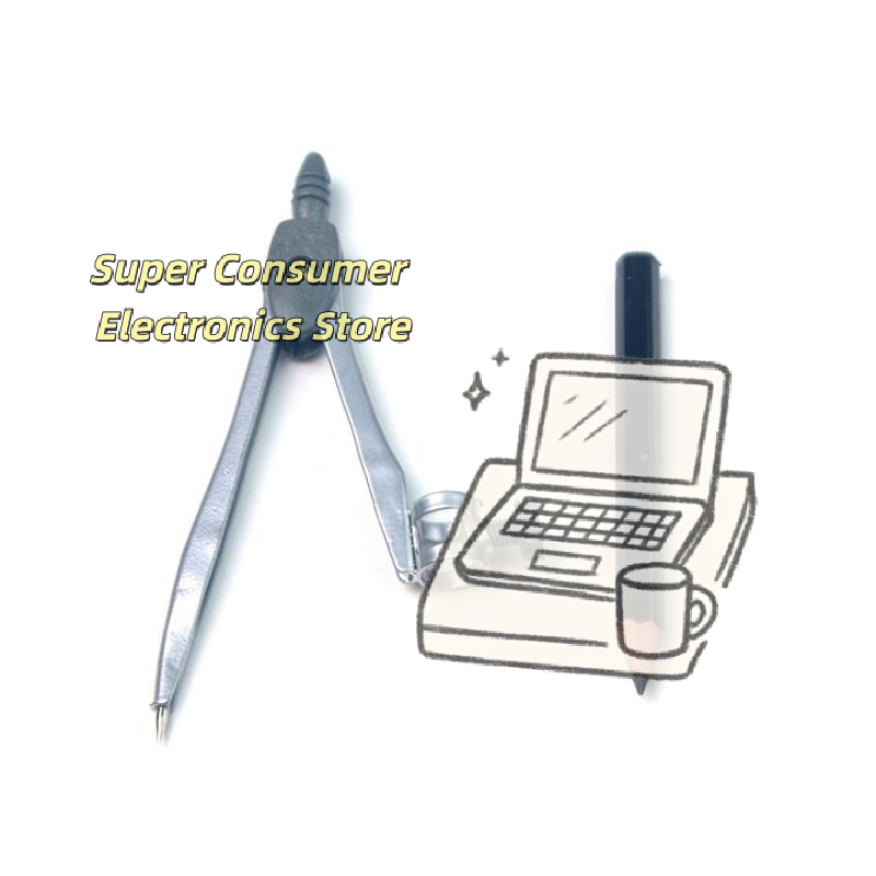 Math Geometry Set With Compass - Zestaw metalowych cyrkieli z blokadą, antypoślizgowy,