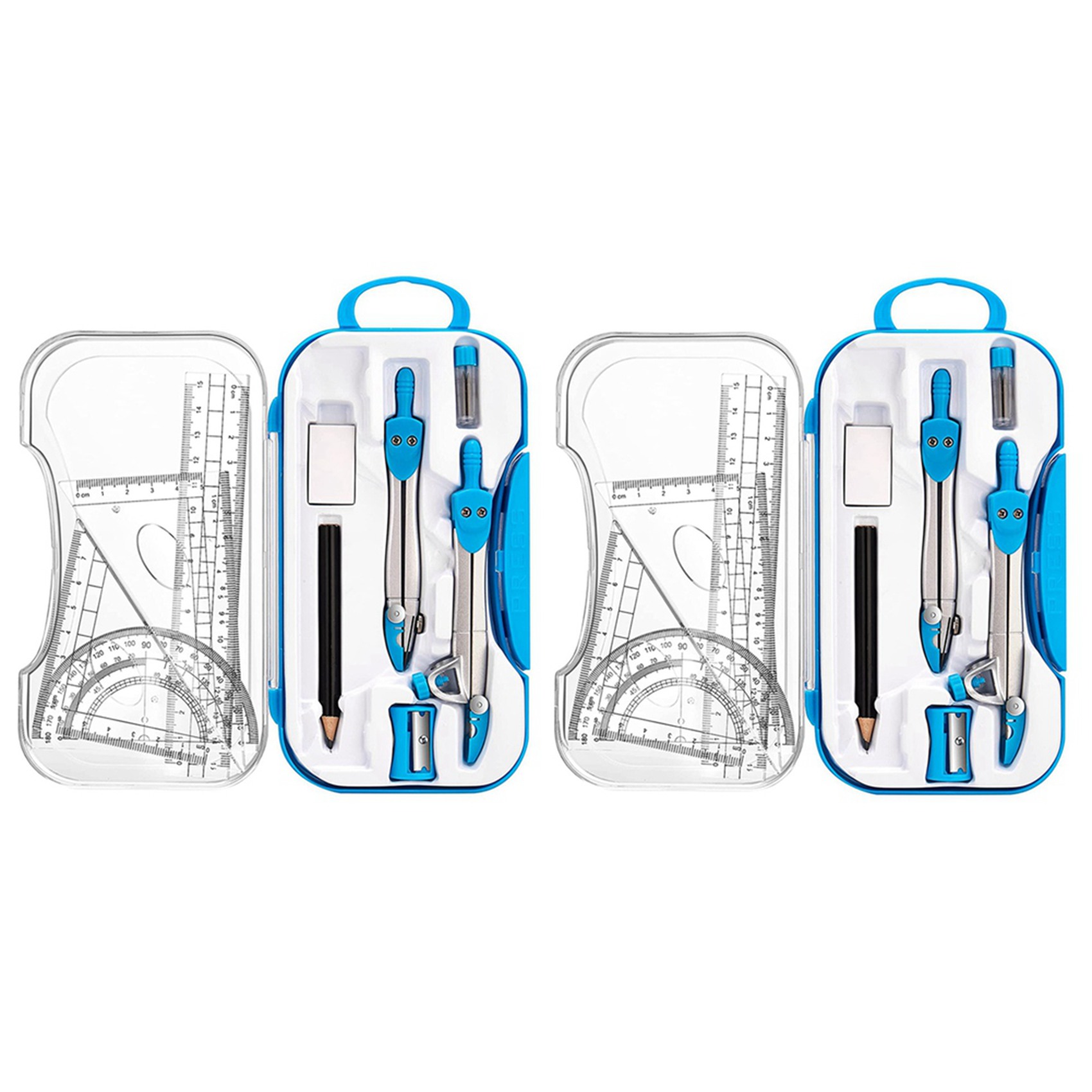 Math Geometry Set With Compass - Zestaw narzędzi matematycznych Superior-Geometry, 20 sztuk,