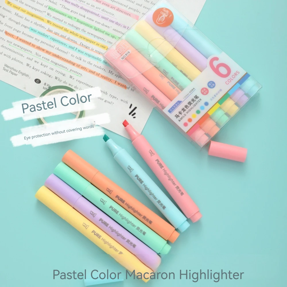 6 szt./zestaw pastelowych mark – Pastel Highlighter Set Double Ended recenzja i cena
