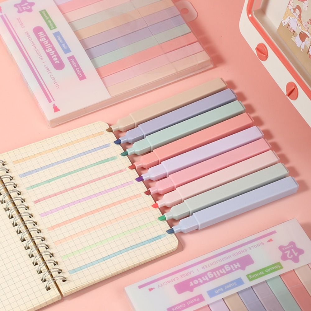 Dwugłowe zakreślacze Artykuły  – Pastel Highlighter Set Double Ended recenzja i cena
