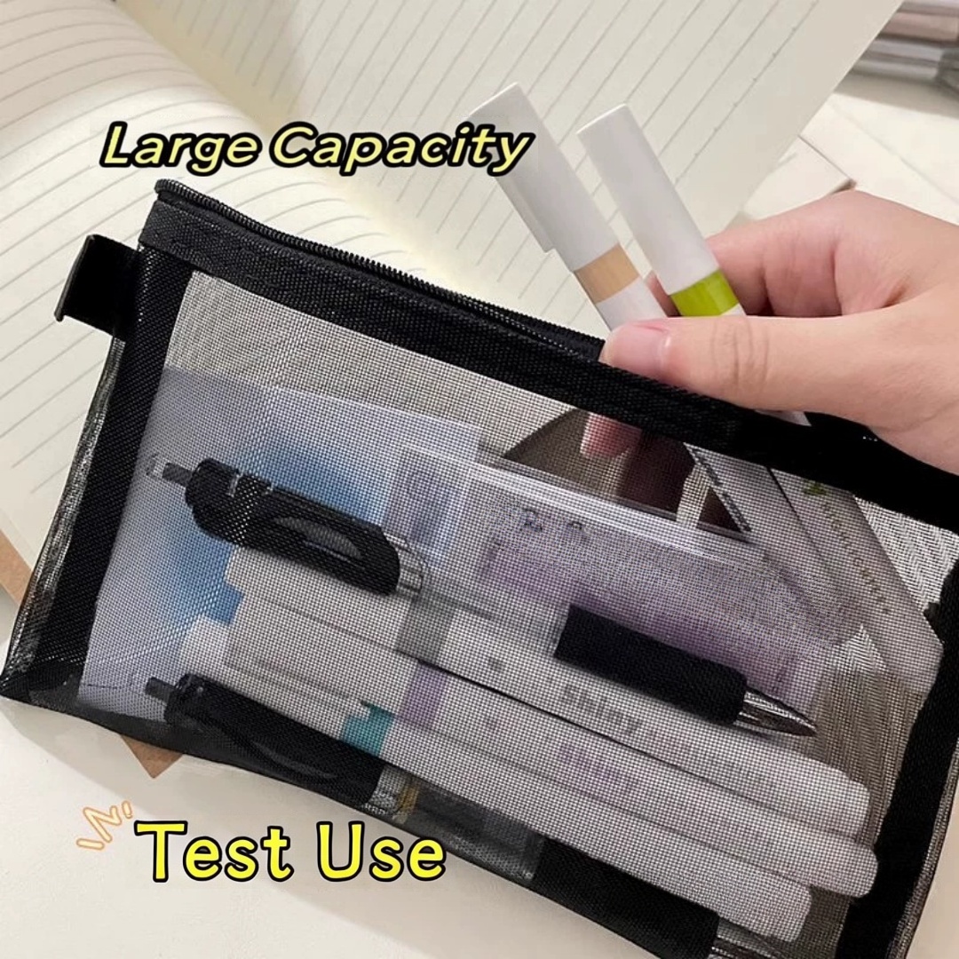 Nylonowa Saszetka na Ołówki Le – Clear Mesh Pencil Pouch For Exam recenzja i cena