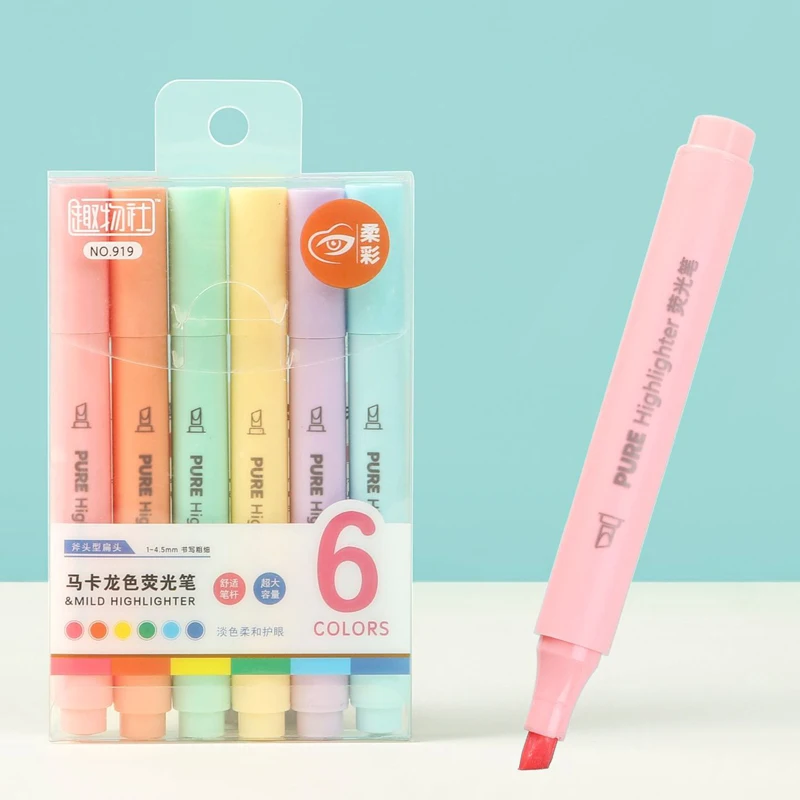 6 SZTUK pastelowych zakreślacz – Pastel Highlighter Set Double Ended recenzja i cena