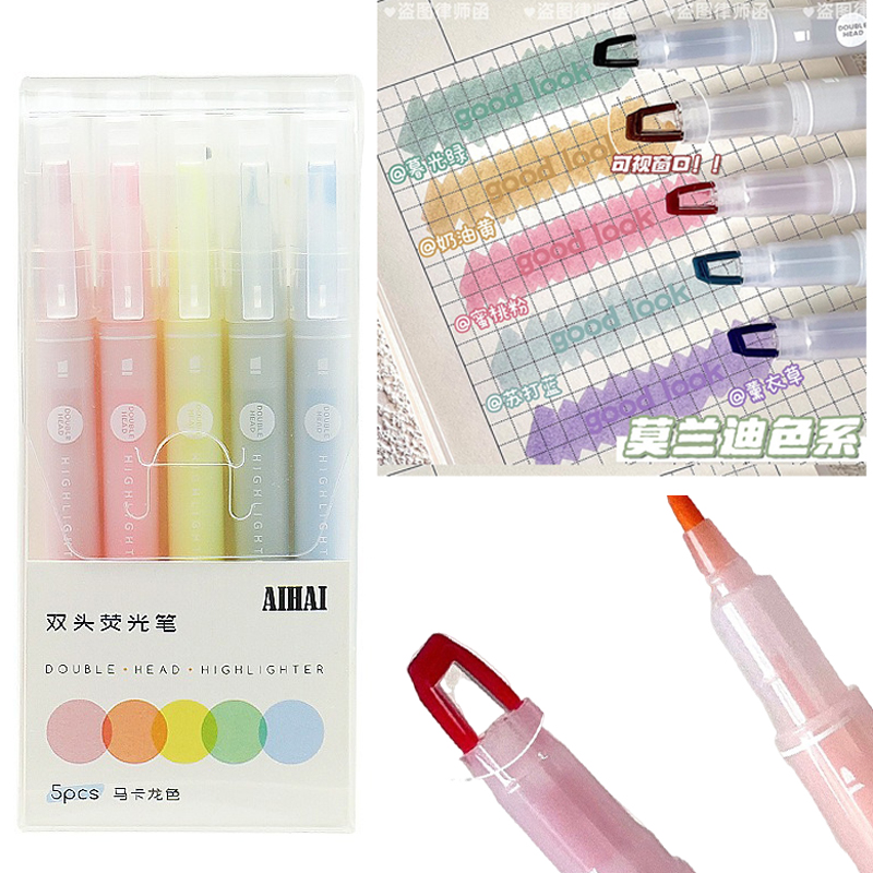 5 Kolorów Podwójny Zakreślacz  – Pastel Highlighter Set Double Ended recenzja i cena