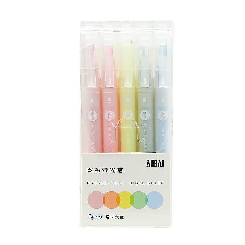5 Kolorów Podwójny Zakreślacz  – Pastel Highlighter Set Double Ended recenzja i cena